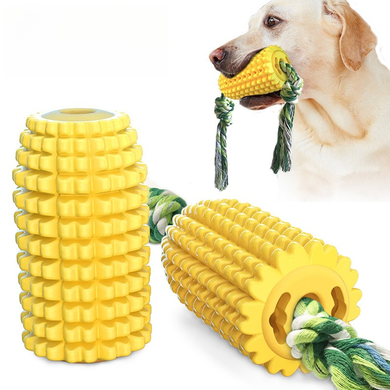 Dog Rope Toy Aggressive Chewers - Corn-Shaped Dog Chew Toy for Aggressive