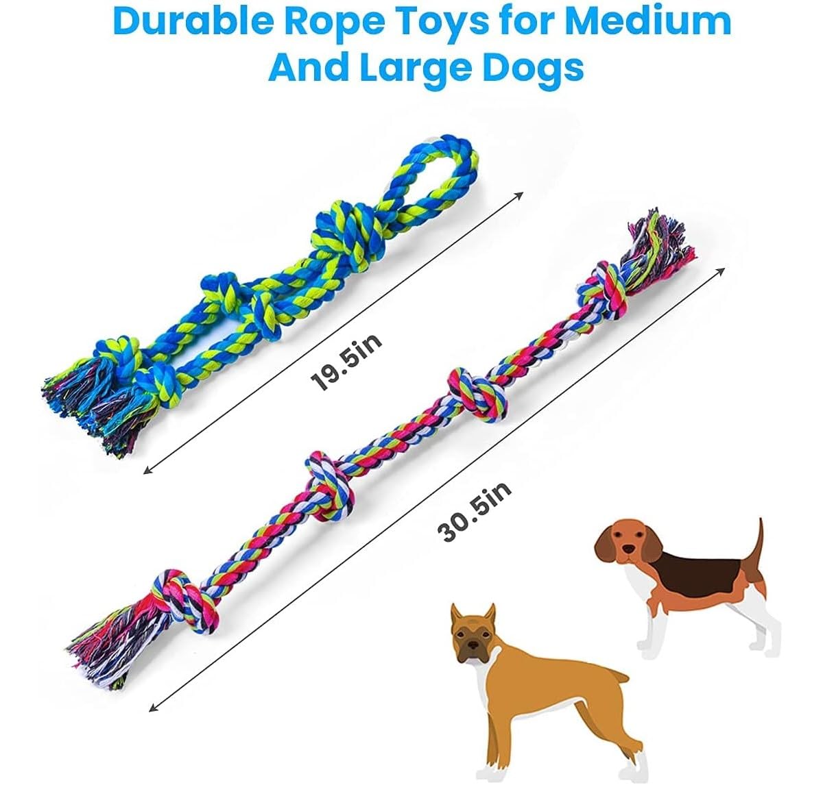 Dog Rope Toy Aggressive Chewers - Tough Rope Dog Toys for Large